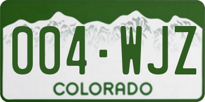 CO license plate 004WJZ