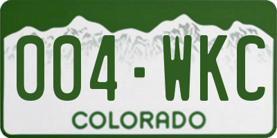 CO license plate 004WKC