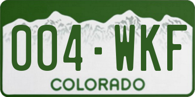 CO license plate 004WKF