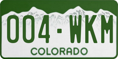 CO license plate 004WKM