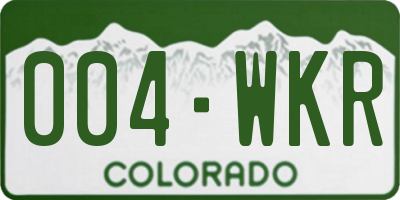 CO license plate 004WKR