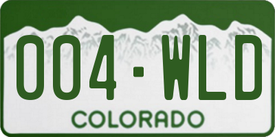 CO license plate 004WLD