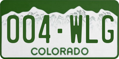 CO license plate 004WLG