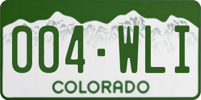 CO license plate 004WLI