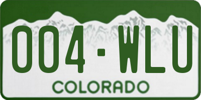 CO license plate 004WLU