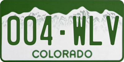 CO license plate 004WLV