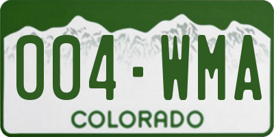 CO license plate 004WMA