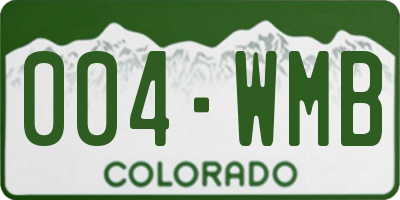 CO license plate 004WMB