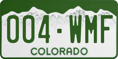 CO license plate 004WMF