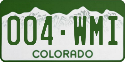 CO license plate 004WMI