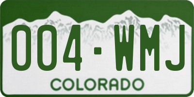 CO license plate 004WMJ