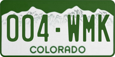 CO license plate 004WMK