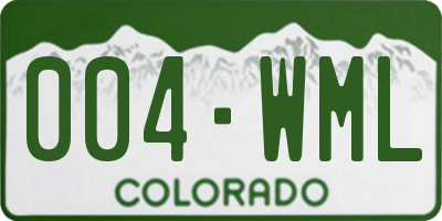 CO license plate 004WML