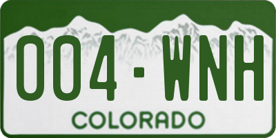 CO license plate 004WNH