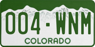 CO license plate 004WNM