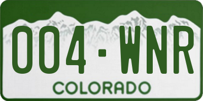 CO license plate 004WNR