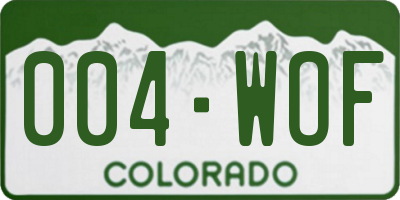 CO license plate 004WOF