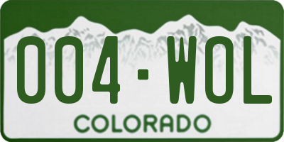 CO license plate 004WOL