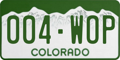 CO license plate 004WOP