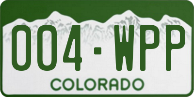 CO license plate 004WPP