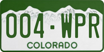 CO license plate 004WPR
