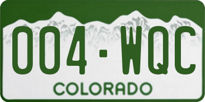 CO license plate 004WQC