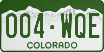 CO license plate 004WQE
