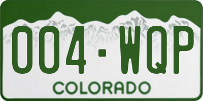 CO license plate 004WQP