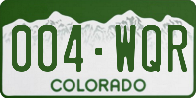 CO license plate 004WQR