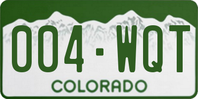 CO license plate 004WQT