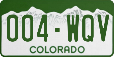 CO license plate 004WQV