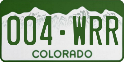CO license plate 004WRR