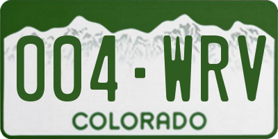CO license plate 004WRV
