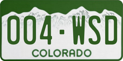 CO license plate 004WSD