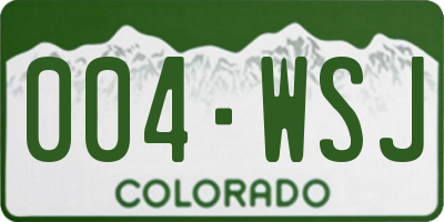 CO license plate 004WSJ