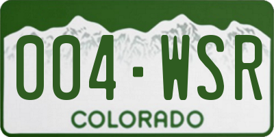 CO license plate 004WSR