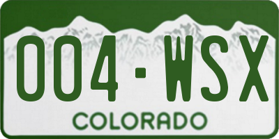 CO license plate 004WSX