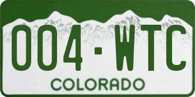 CO license plate 004WTC