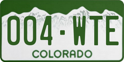 CO license plate 004WTE