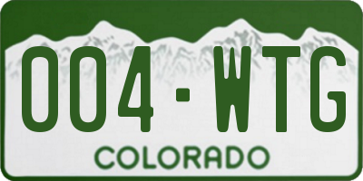 CO license plate 004WTG