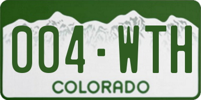 CO license plate 004WTH