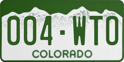 CO license plate 004WTO