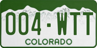 CO license plate 004WTT