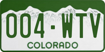CO license plate 004WTV