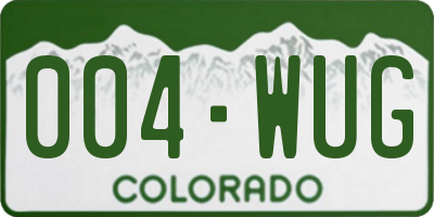 CO license plate 004WUG