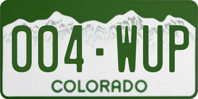 CO license plate 004WUP