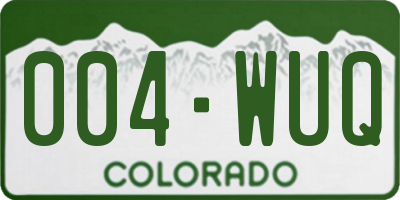 CO license plate 004WUQ