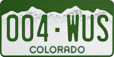 CO license plate 004WUS