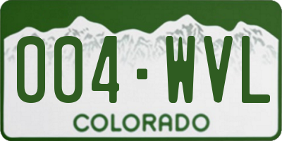 CO license plate 004WVL