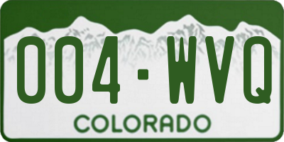 CO license plate 004WVQ